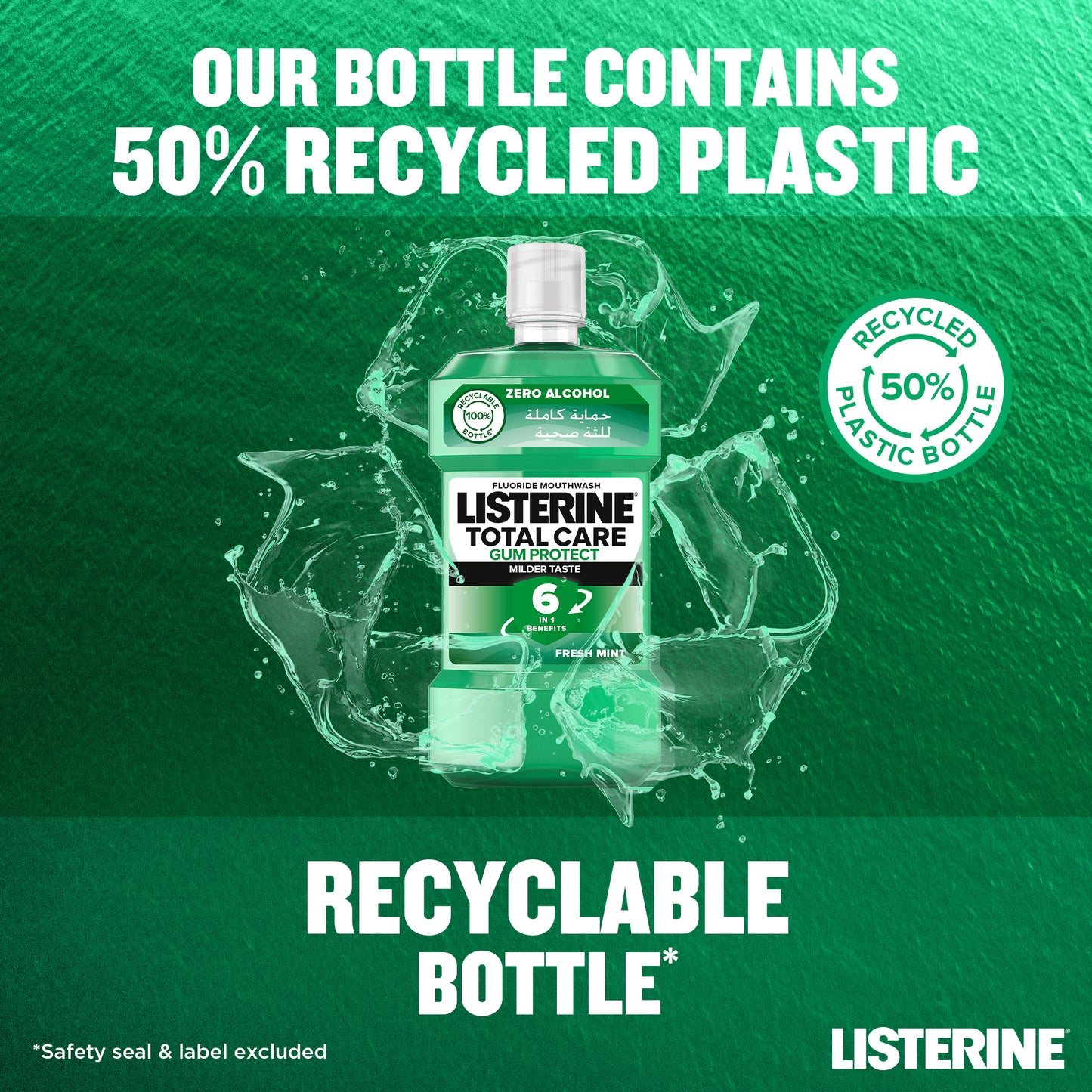Listerine Teeth & Gum Mouthwash Zero 500ml 50% Off