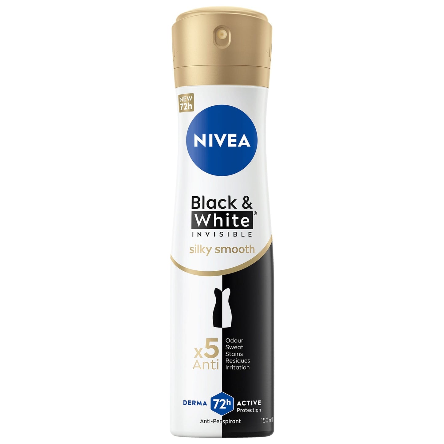 Nivea Black & White Invisible Silky Smooth Antiperspirant for Women Spray 150 ml