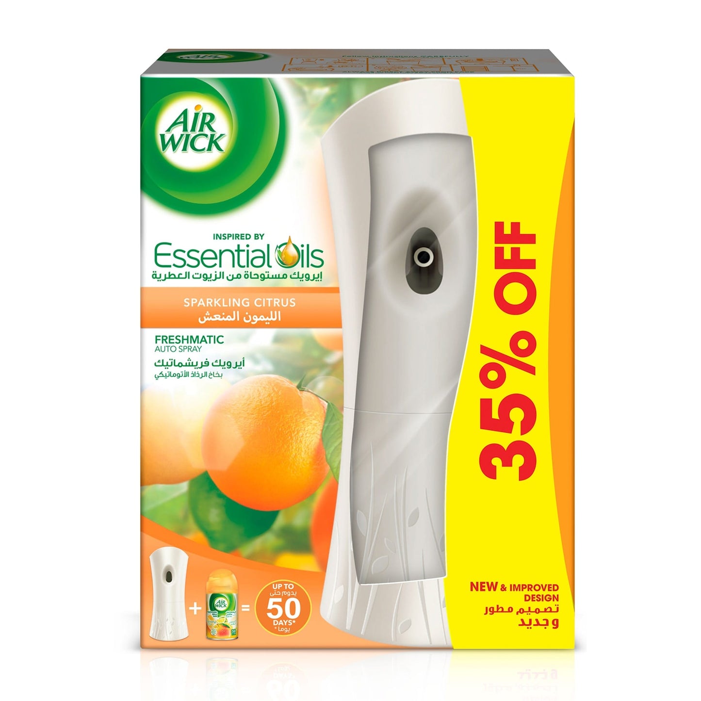 Air Wick Automatic Air Freshener Spray Kit with Gadget & Refill, Sparkling Citrus Scent, 250ml