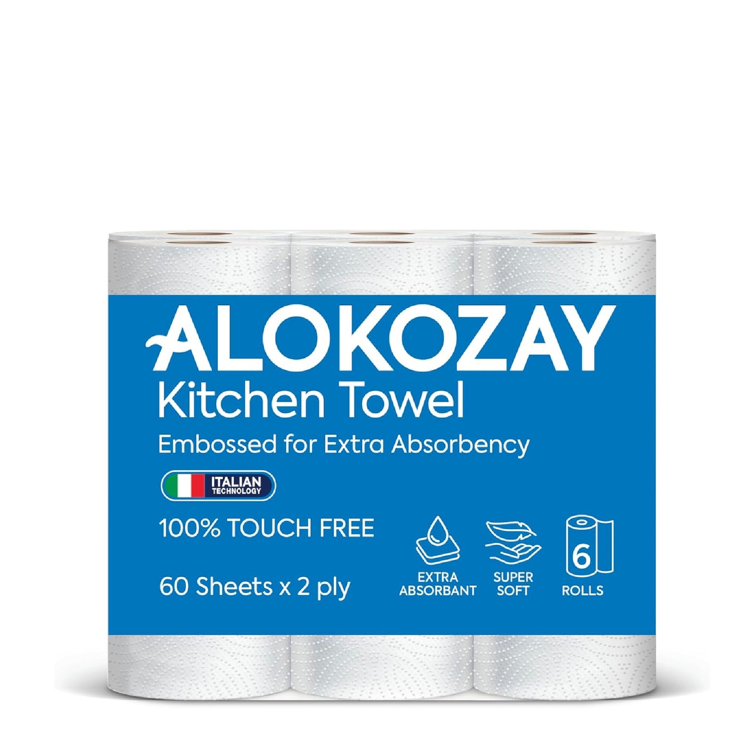 Alokozay 2-Ply 60 Sheets Kitchen Towel 6 Pack