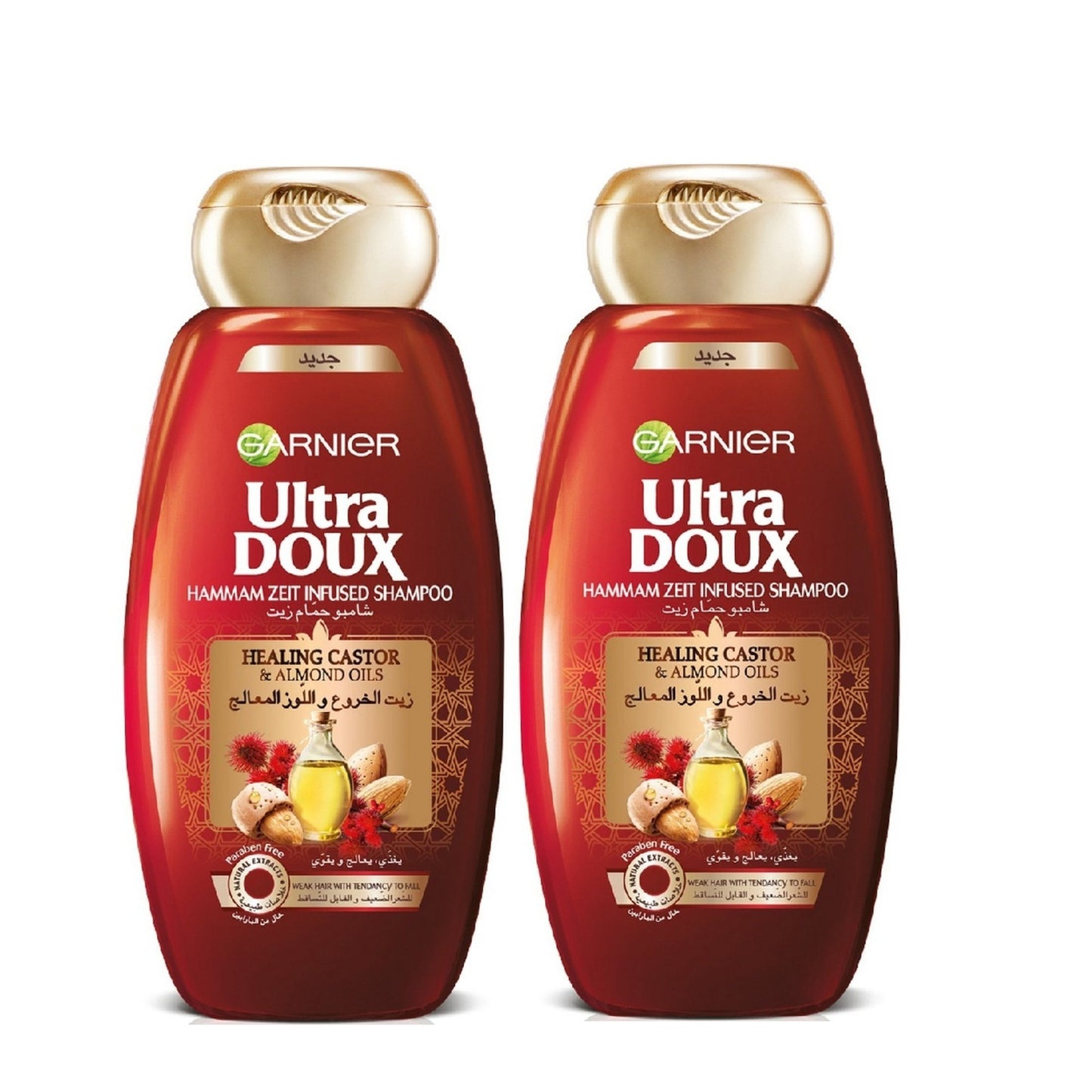 Garnier Ultra Doux Castor & Almond Oils Shampoo Value Pack 2 X 400 Ml