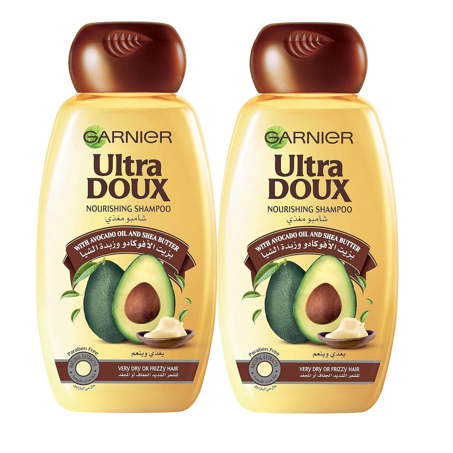 Garnier Ultra Doux Nourishing Shampoo with Avocado Oil and Shea Butter Value Pack 2 X 400 Ml