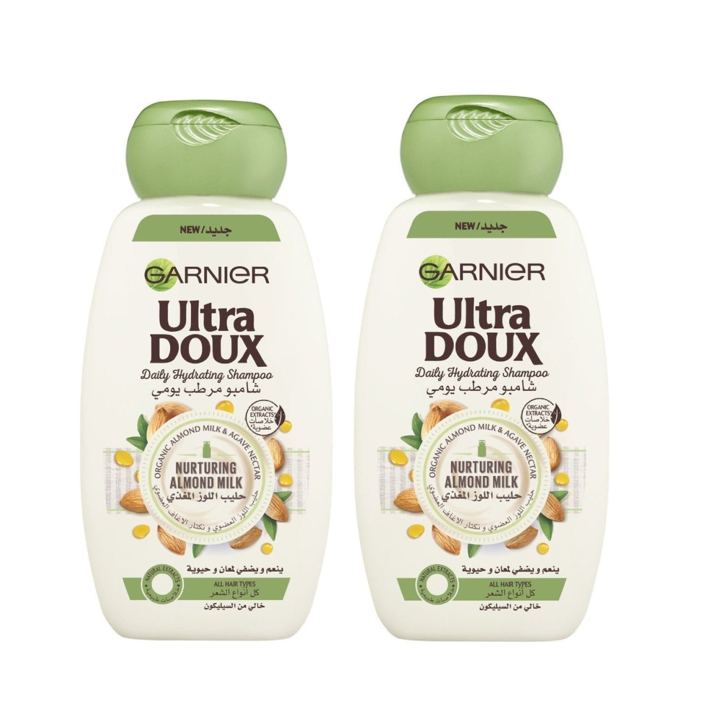 Garnier Ultra Doux Nurturing Almond Milk Shampoo Value Pack 2 X 400 Ml