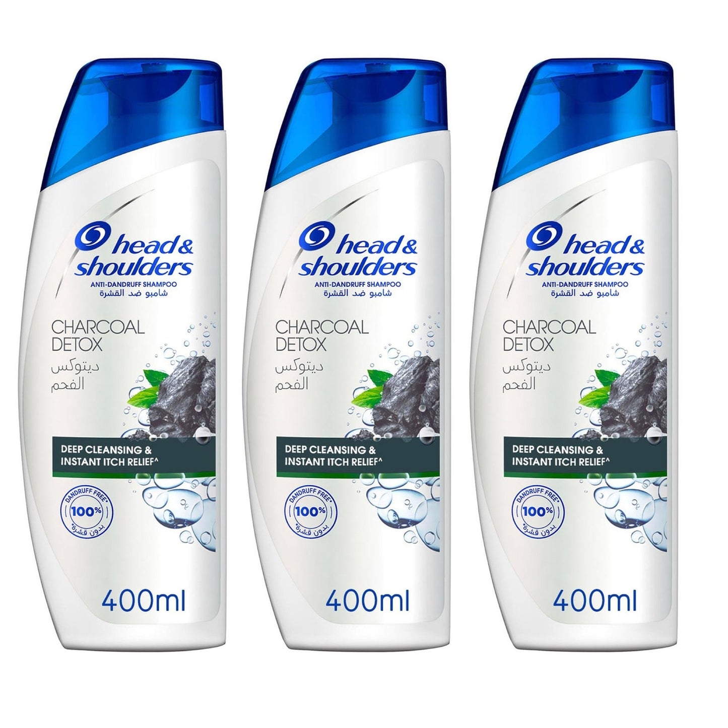 Head & Shoulders Charcoal Detox Anti-Dandruff Shampoo 400ml Tri Pack