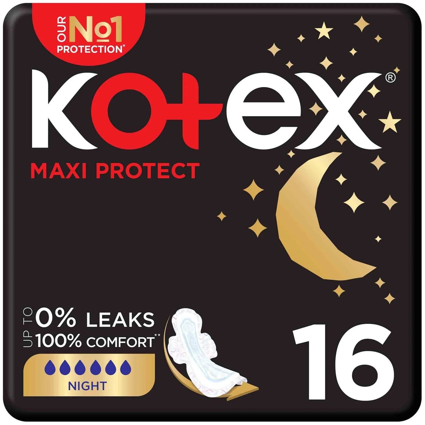 Kotex Maxi Protect Night Pads 16 per pack