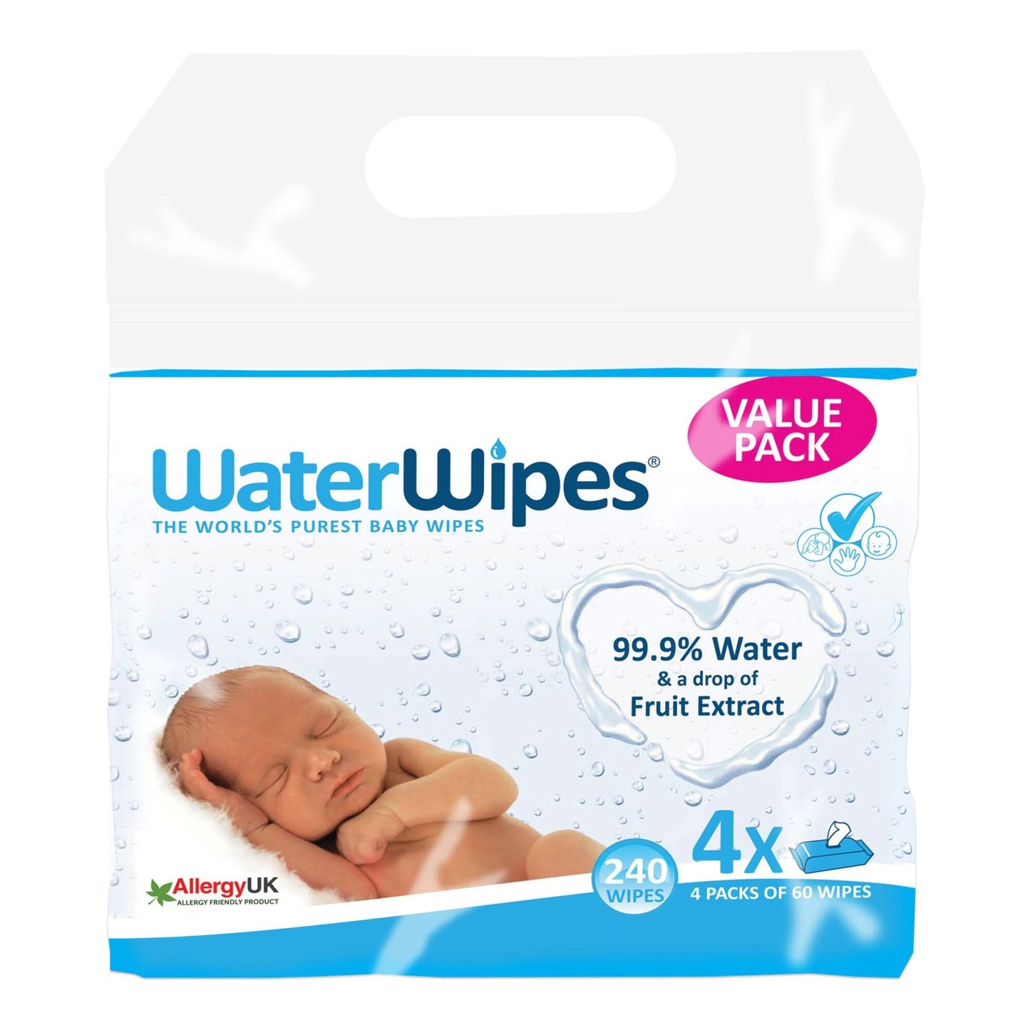 Water Wipes Baby Wipes Value Pack 4 X 60 Sheets