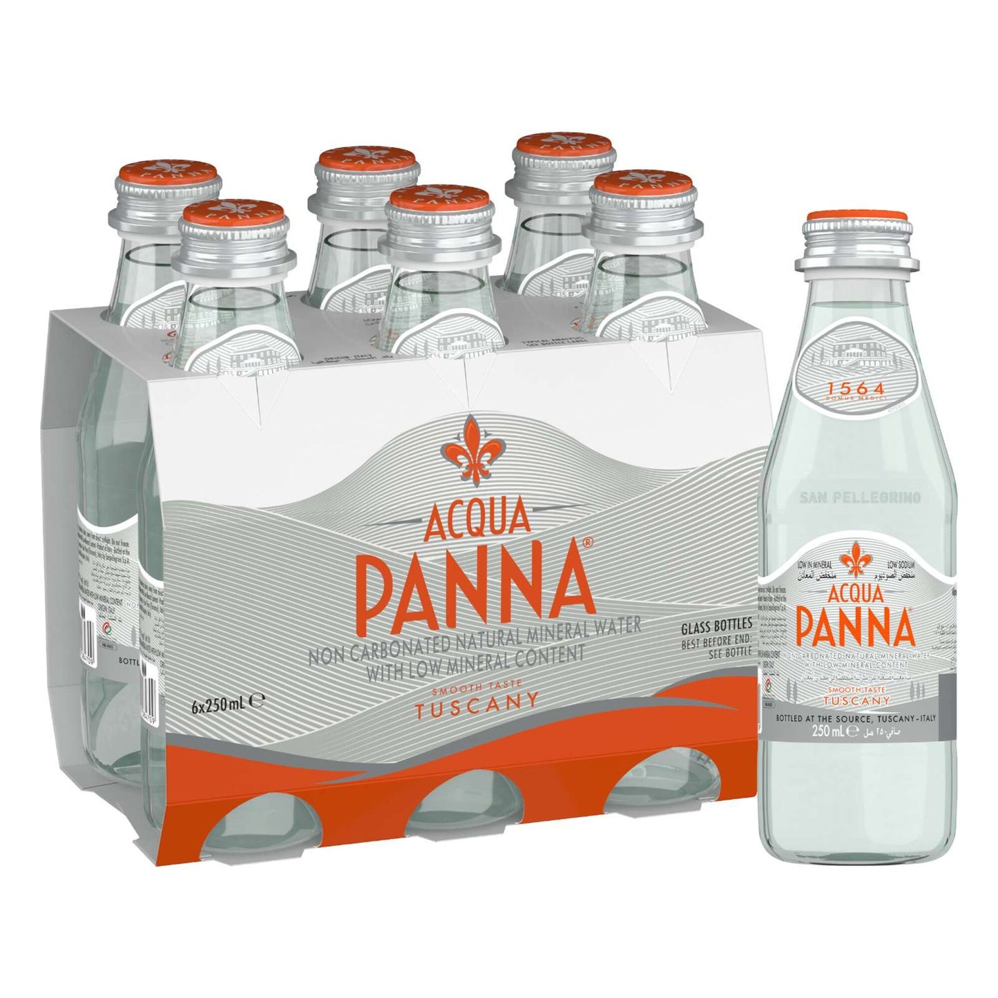 Acqua Panna Mineral Water Glass Bottles 6x250 ml