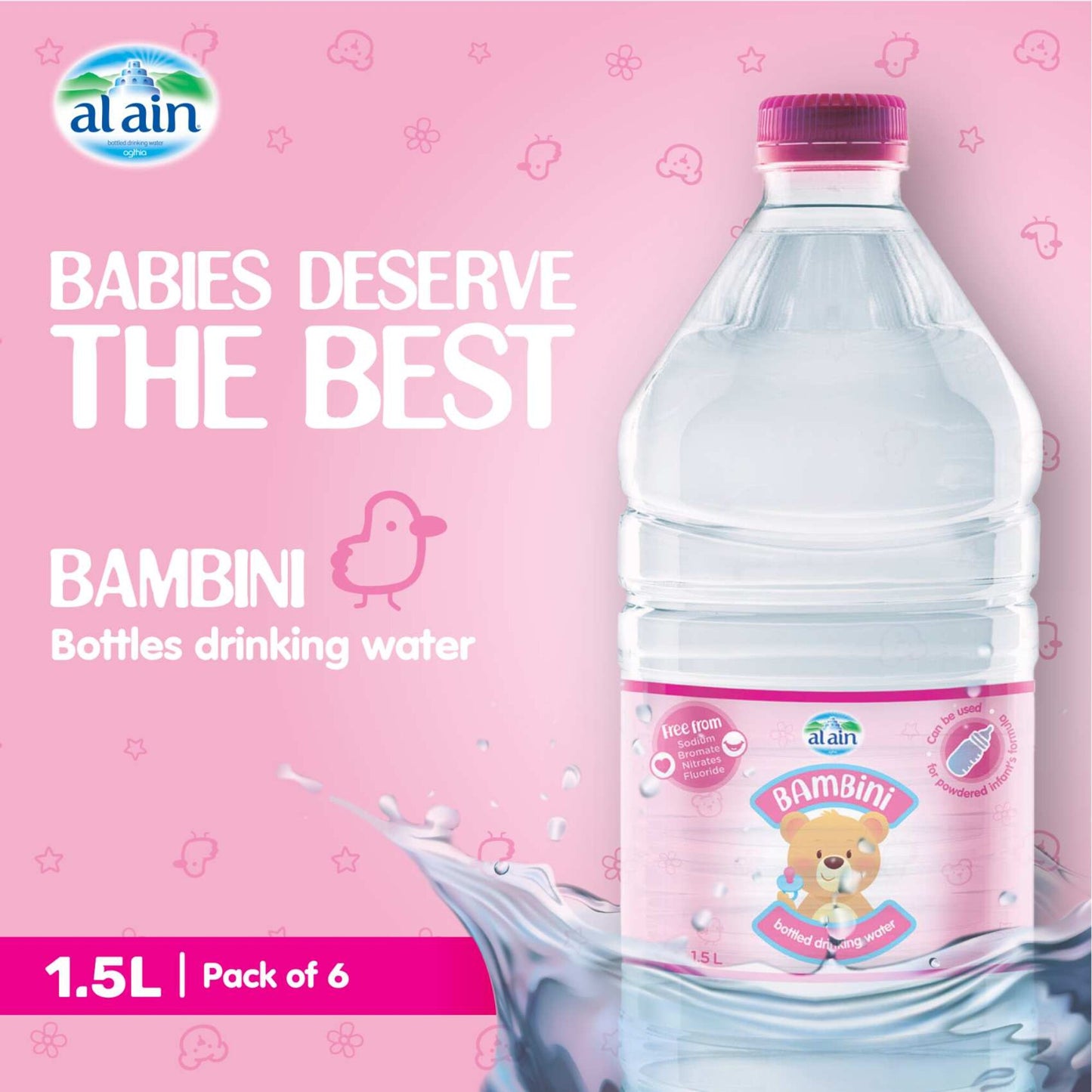 Al Ain Bambini Baby Water 6x1.5 L - sodium free