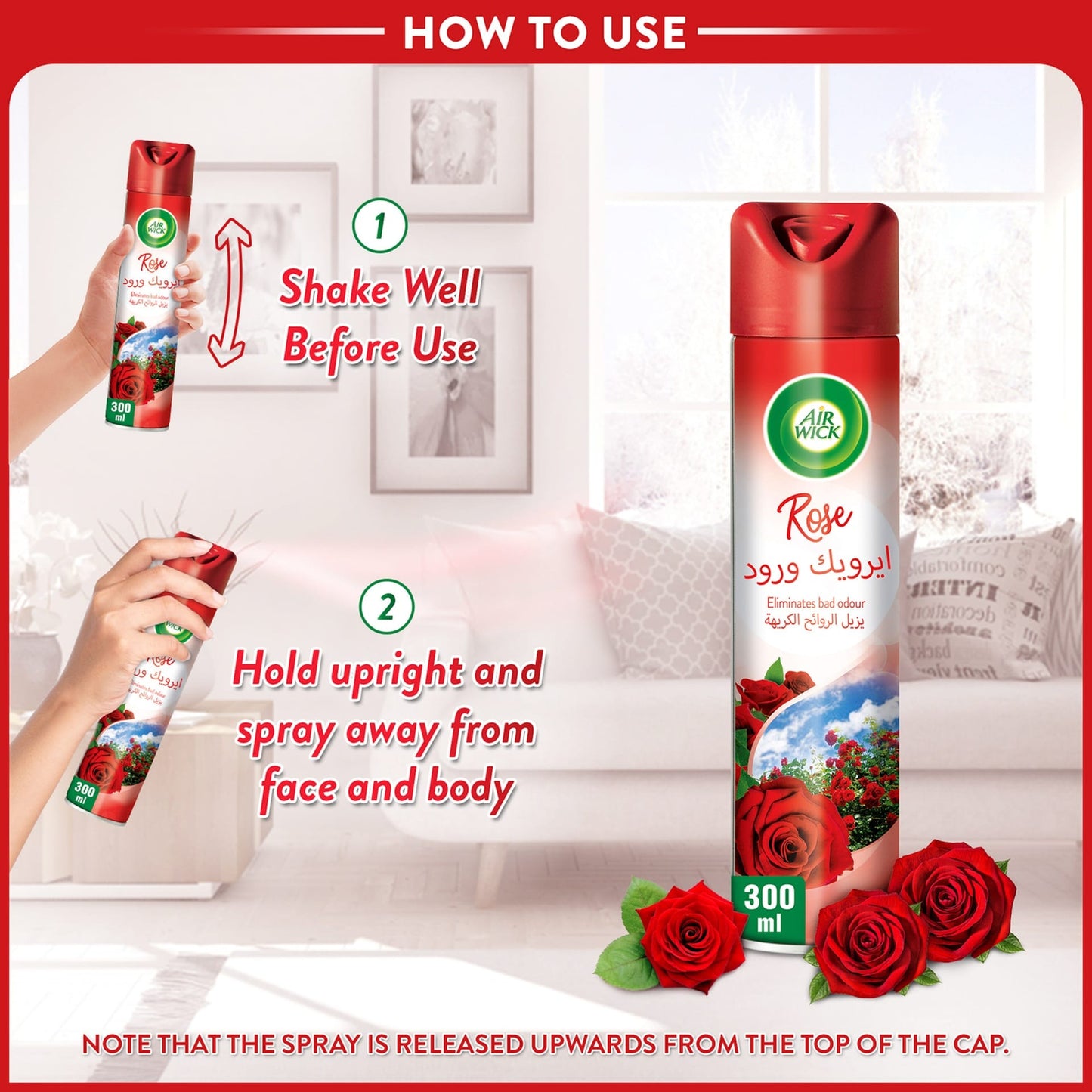 Air Wick Air Freshener Rose Scent 3 x 300 ml