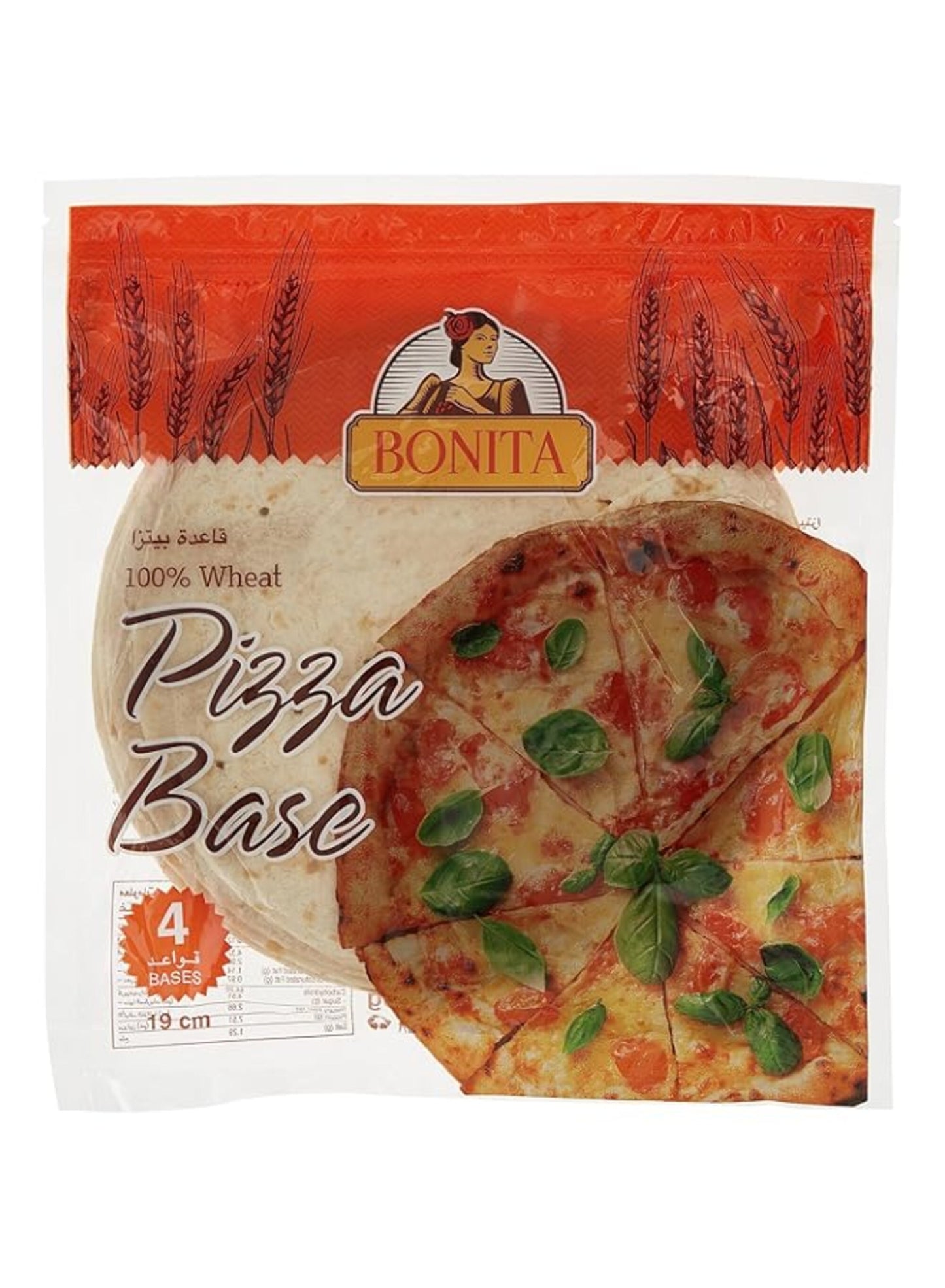 Bonita 19cm Pizza Base (4 Pieces) 340 gr