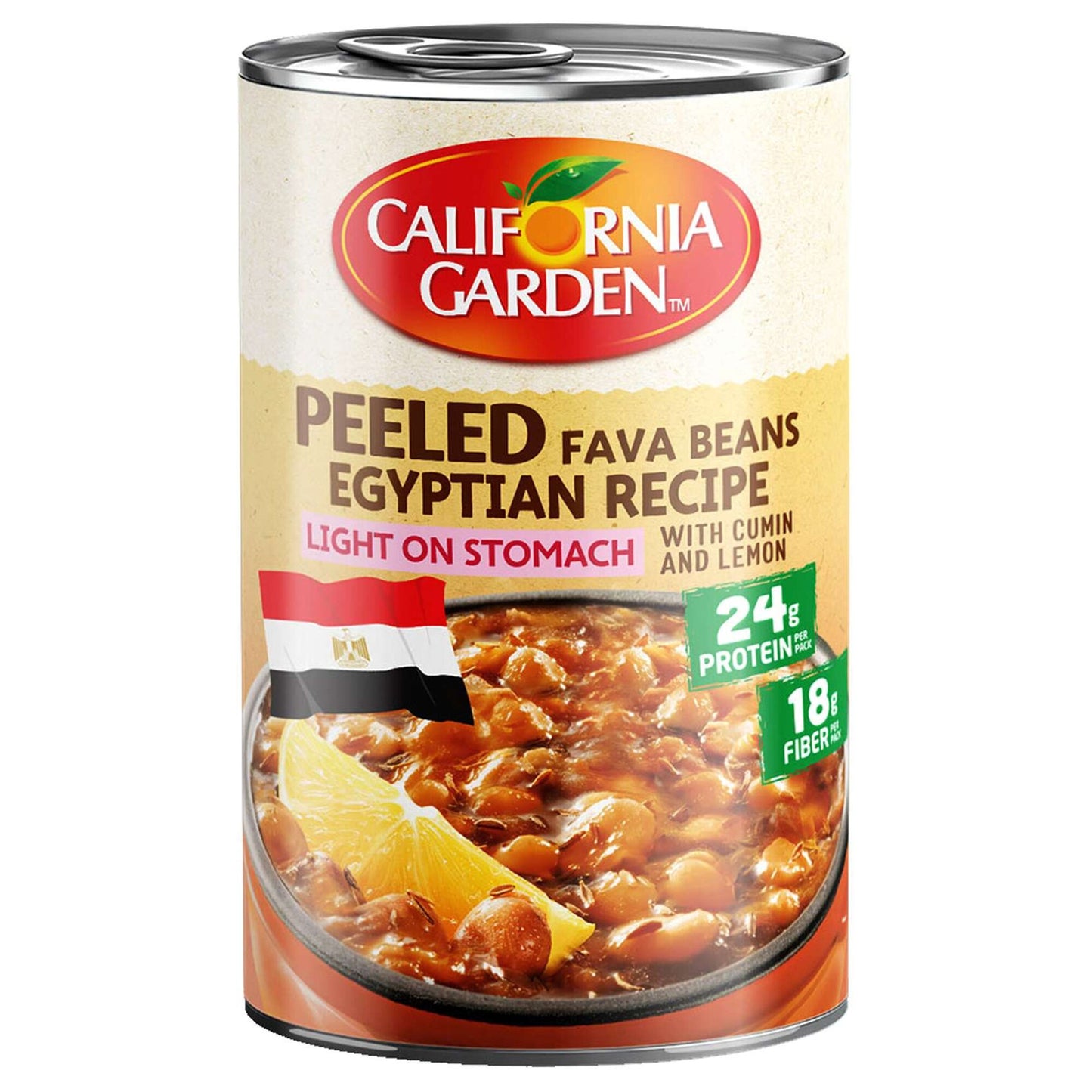 California Garden Egyptian Peeled Fava Beans with Cumin & Chili 450 gr