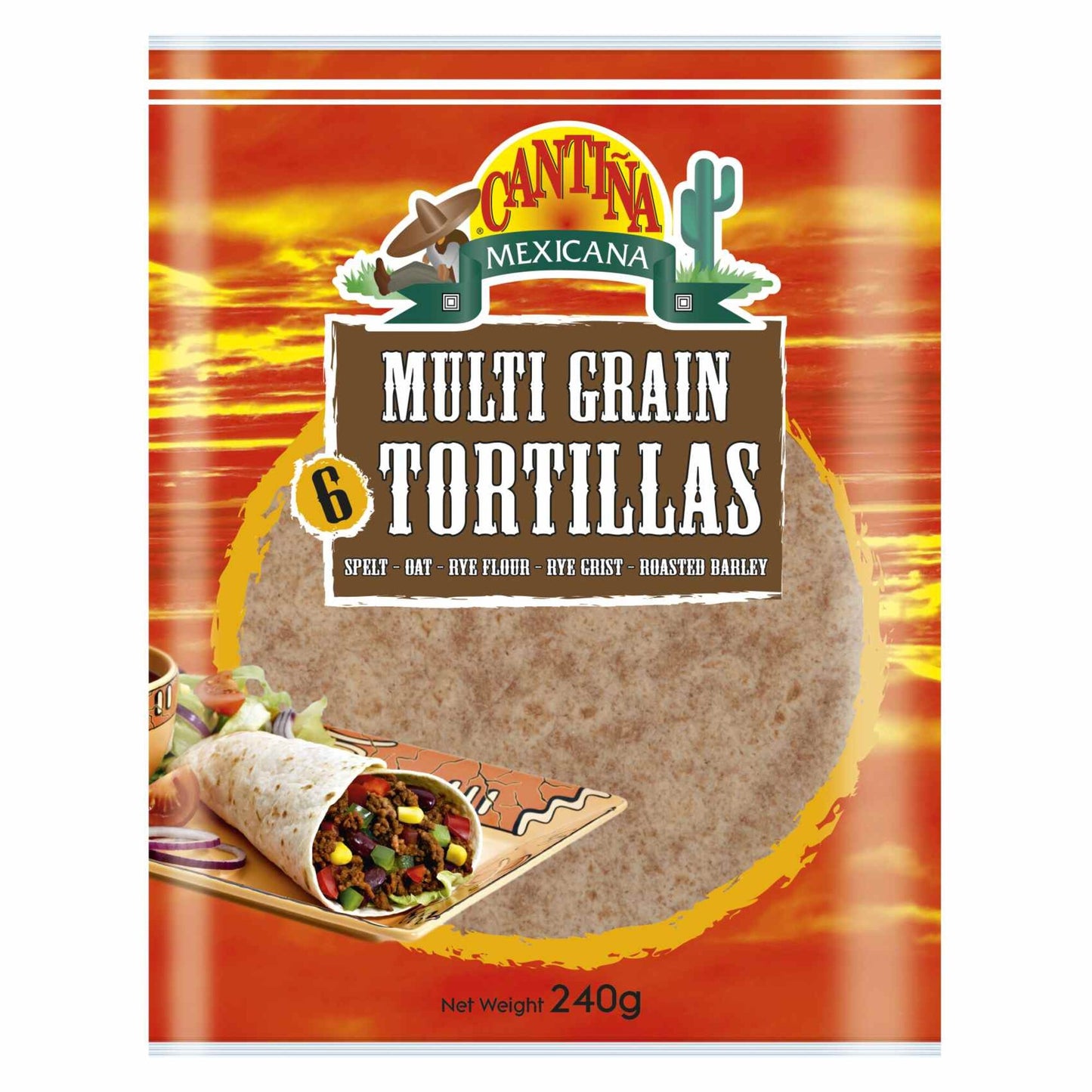 Cantina Mexicana Multigrain Tortilla Wraps (6 Pieces) 240 gr
