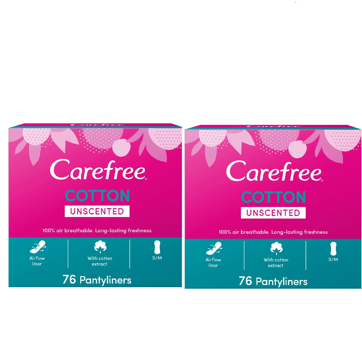 Carefree Cotton Megapack 76's Twin Pack 20% off