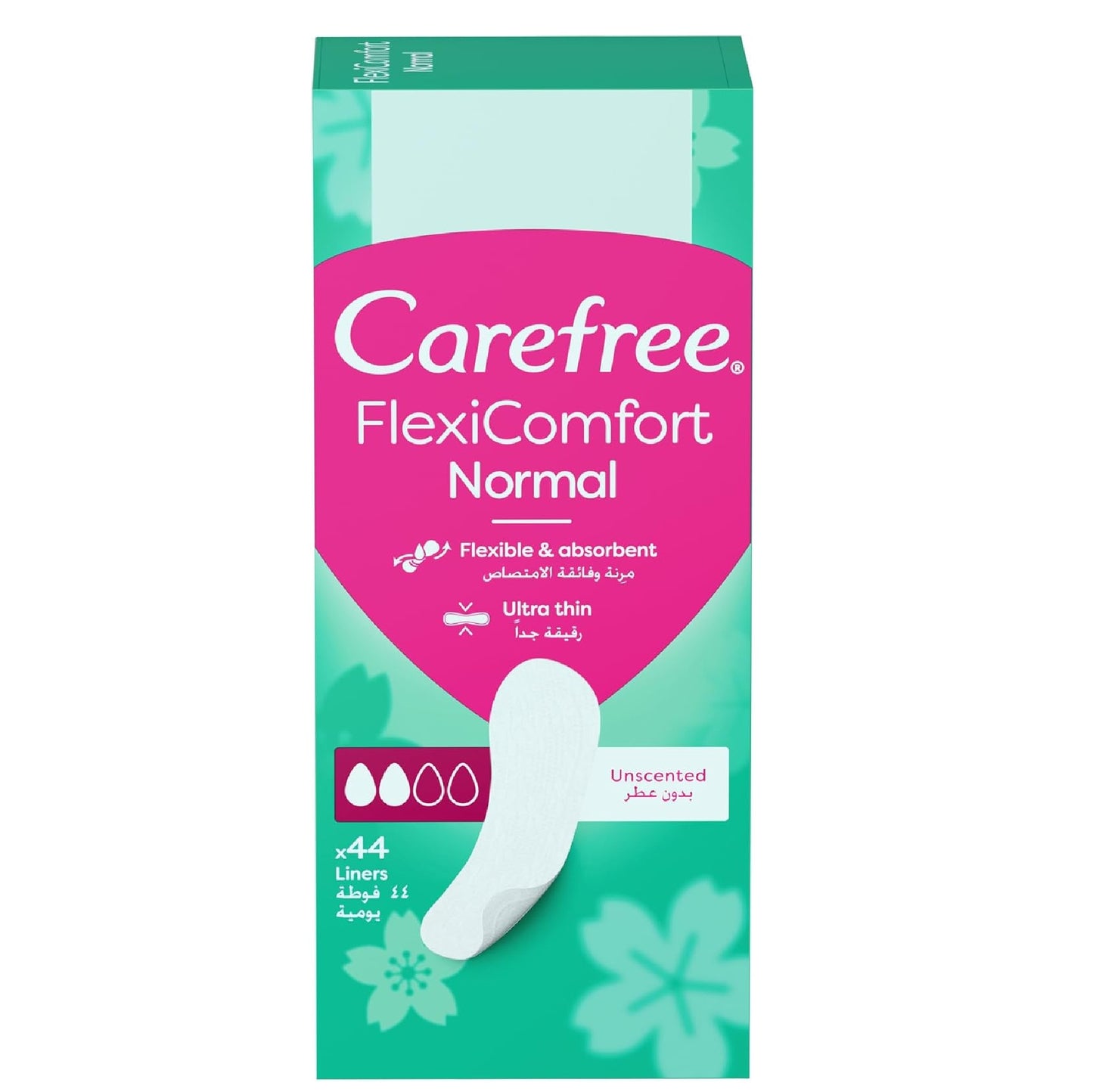 Carefree Flexi Normal Unscented Pantyliners 44 Pcs
