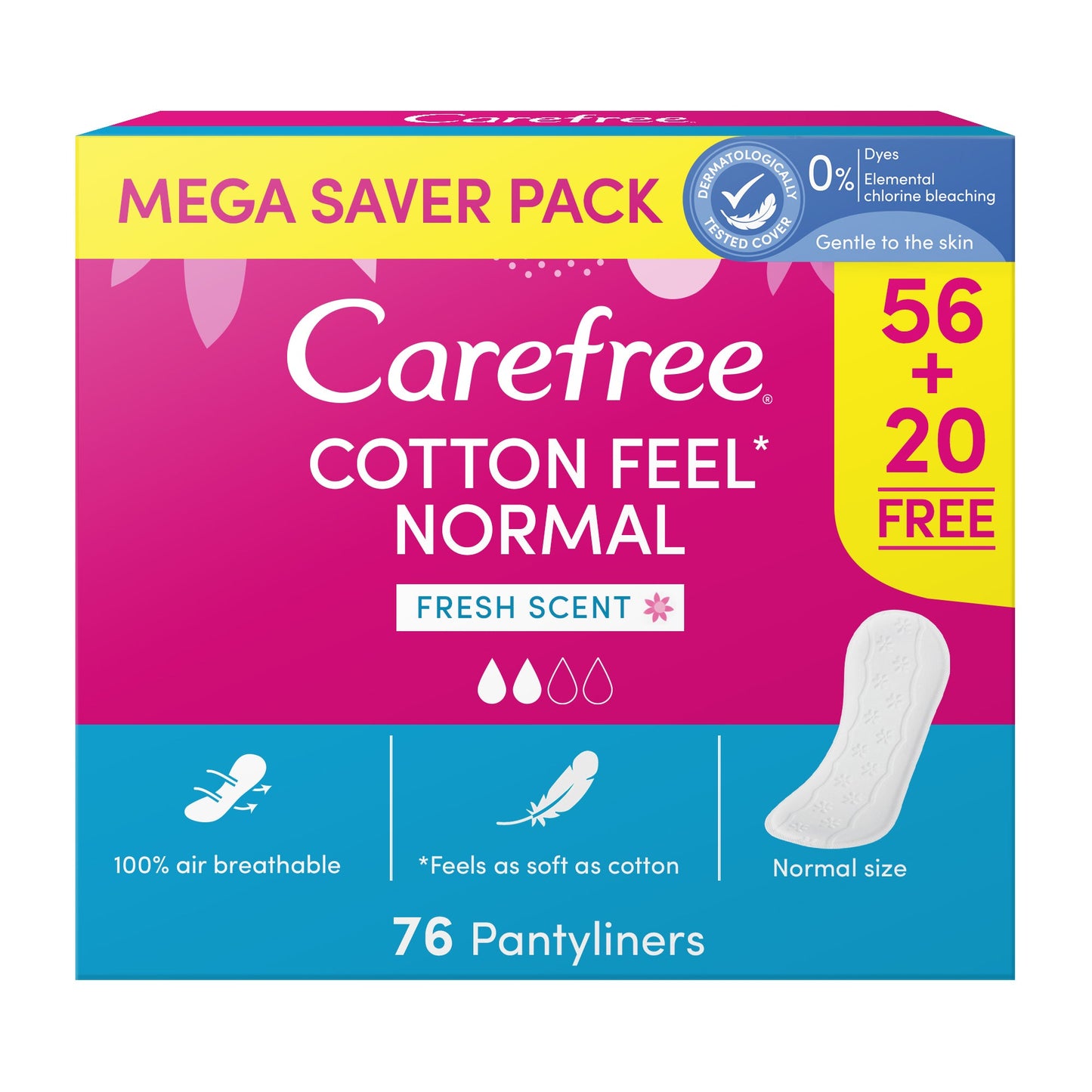 Carefree Cotton Fresh Megapack 76 Nos