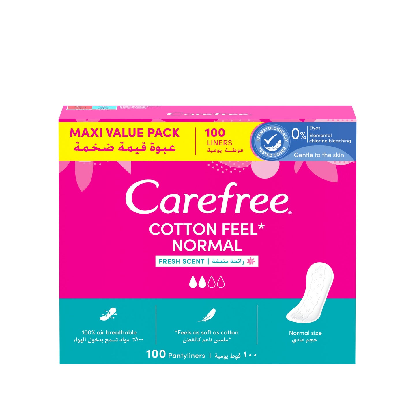 Carefree Cotton Fresh Scent Pantyliners 100 Pcs