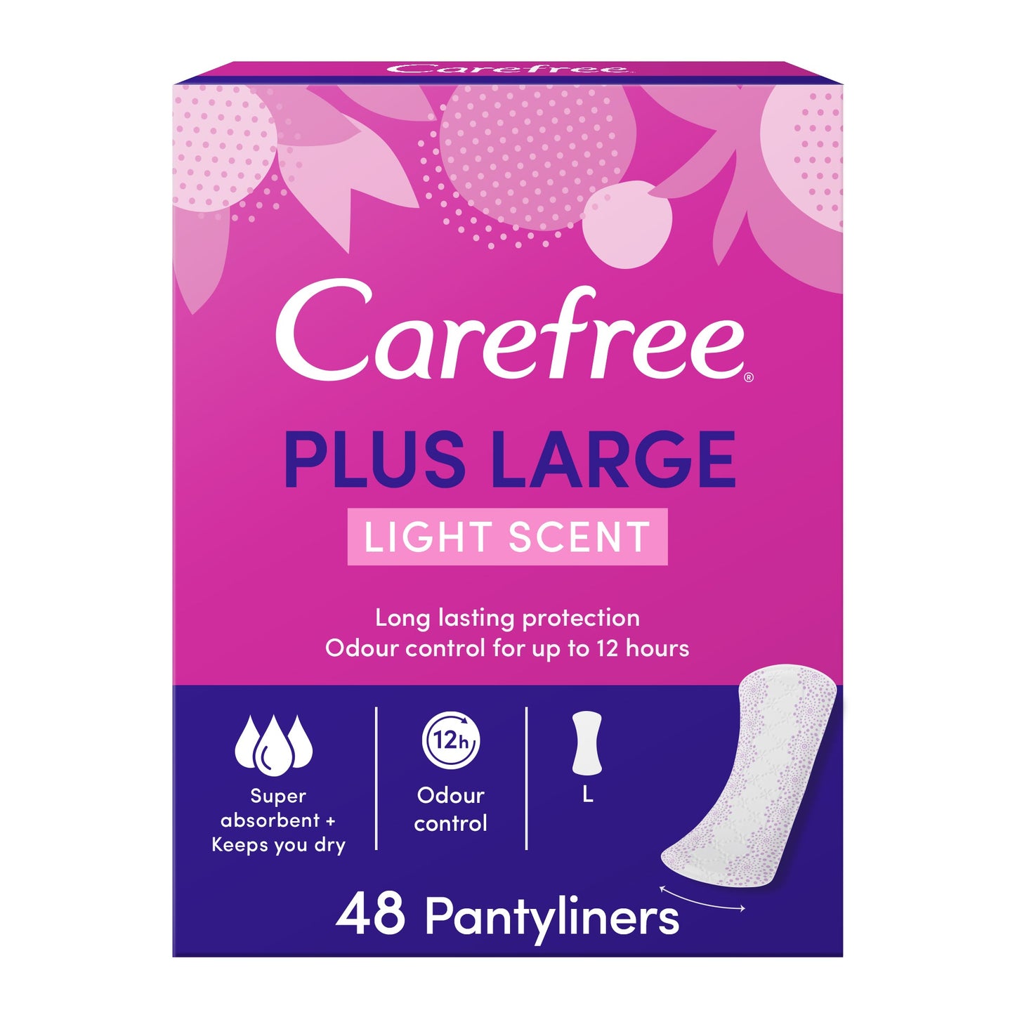 Carefree Large Regular Pantyliners 48 Pcs