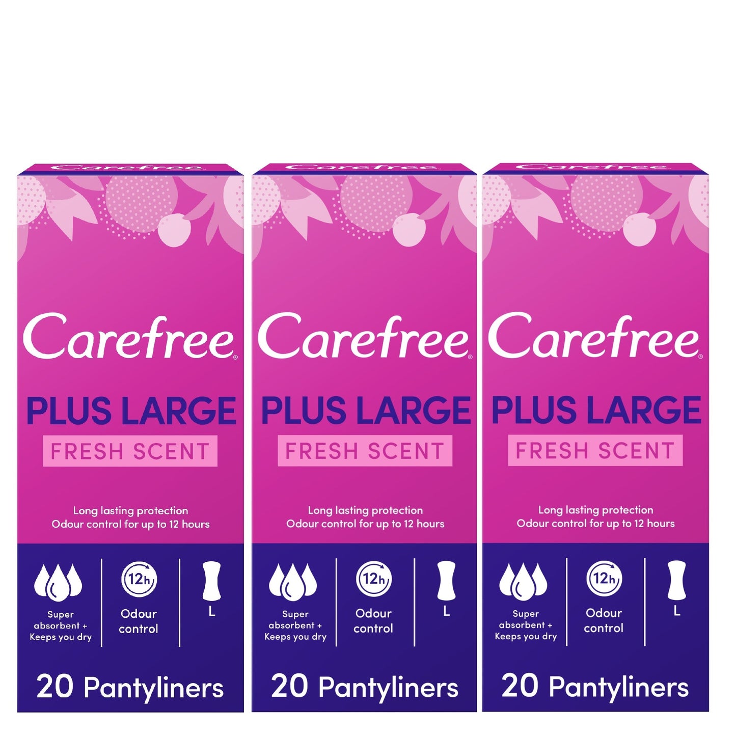 Carefree Maxi Fresh Scented Pantyliners 20Nos Tripack