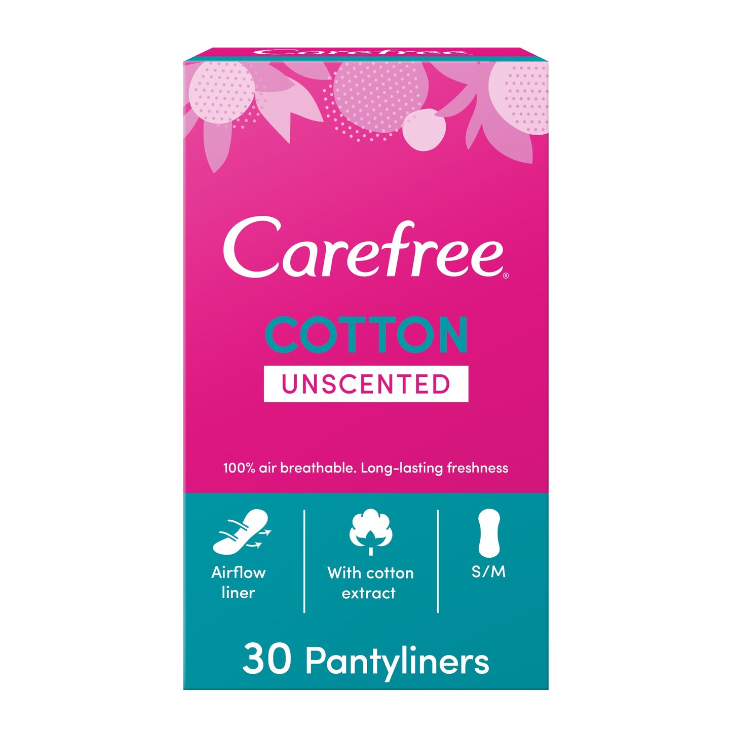 Carefree Single Wrapped Breatable Pantyliners 30 Pcs