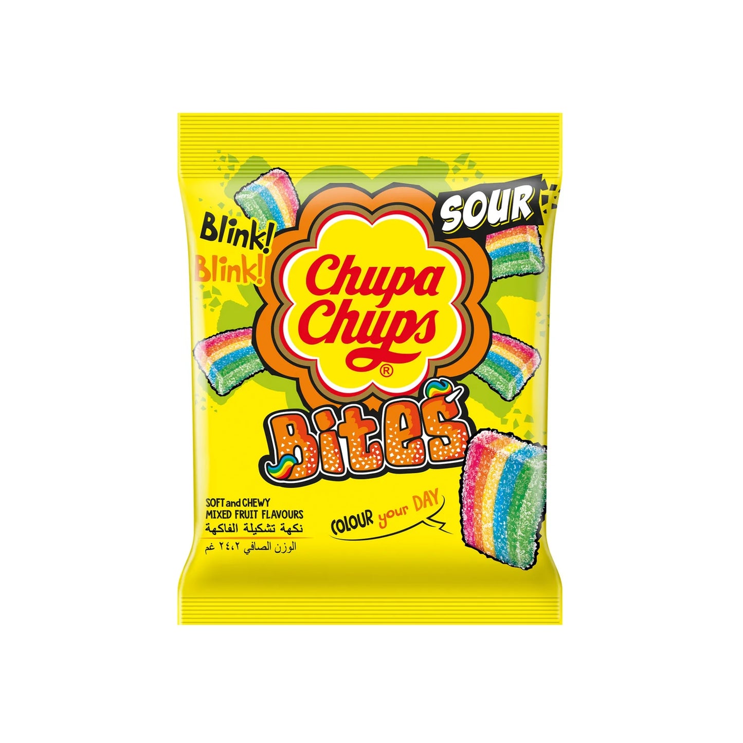 Chupa Chups Sour Gummy Bites Mixed Fruit Flavor 24.2 gr