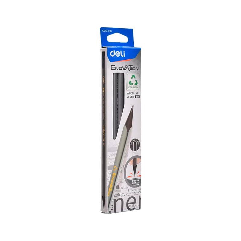 Deli Enovation HB Pencils with Eraser Tip - wood free 12 per pack