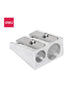 Deli Silver 2 Hole Pencil Sharpener 1 pcs