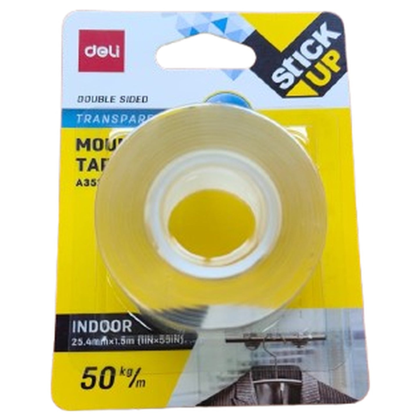Deli Stick Up Double Sided Mounting Tape (25.4mmx1.5m) 1 pcs