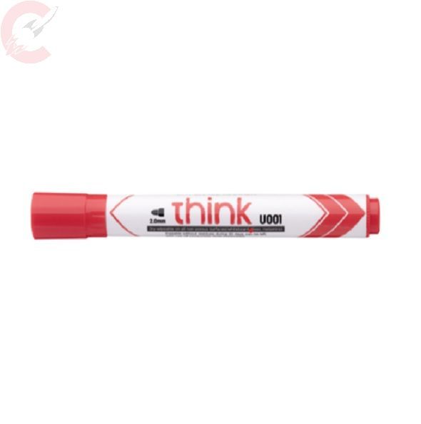 Deli Think 2mm Red Ink Bullet Tip Acrylic Whiteboard Marker 12 per pack