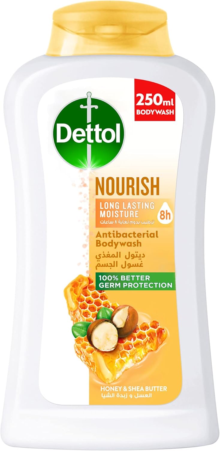 Dettol Nourish Antibacterial Body Wash Honey & Shea Butter 250 ml