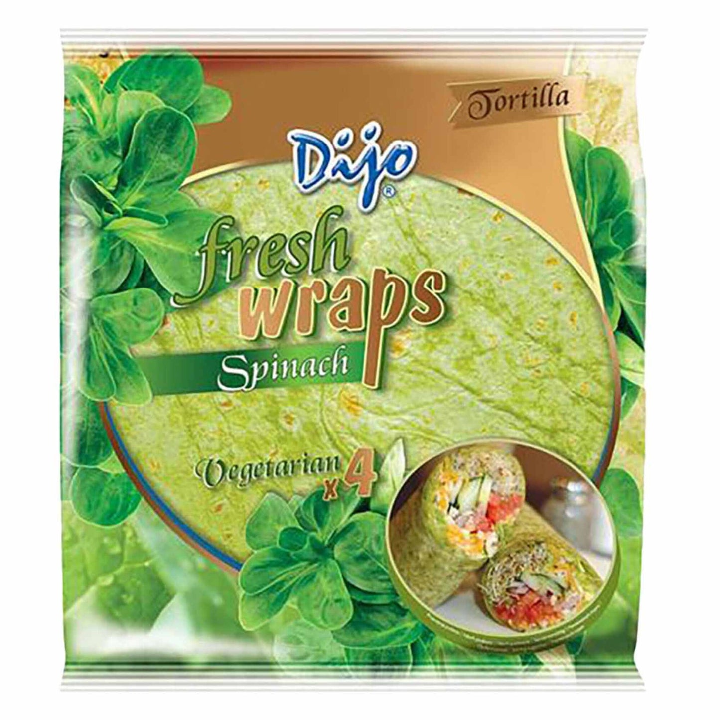 Dijo Spinach and Basil Tortilla Wraps 4 Pieces 250 gr