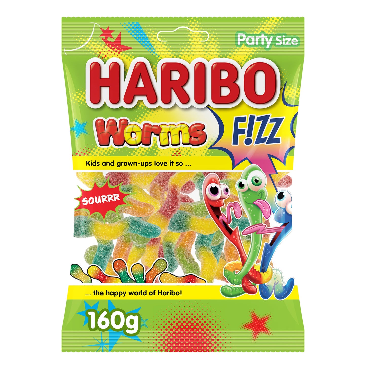Haribo Worms Sour Gummies 160 gr