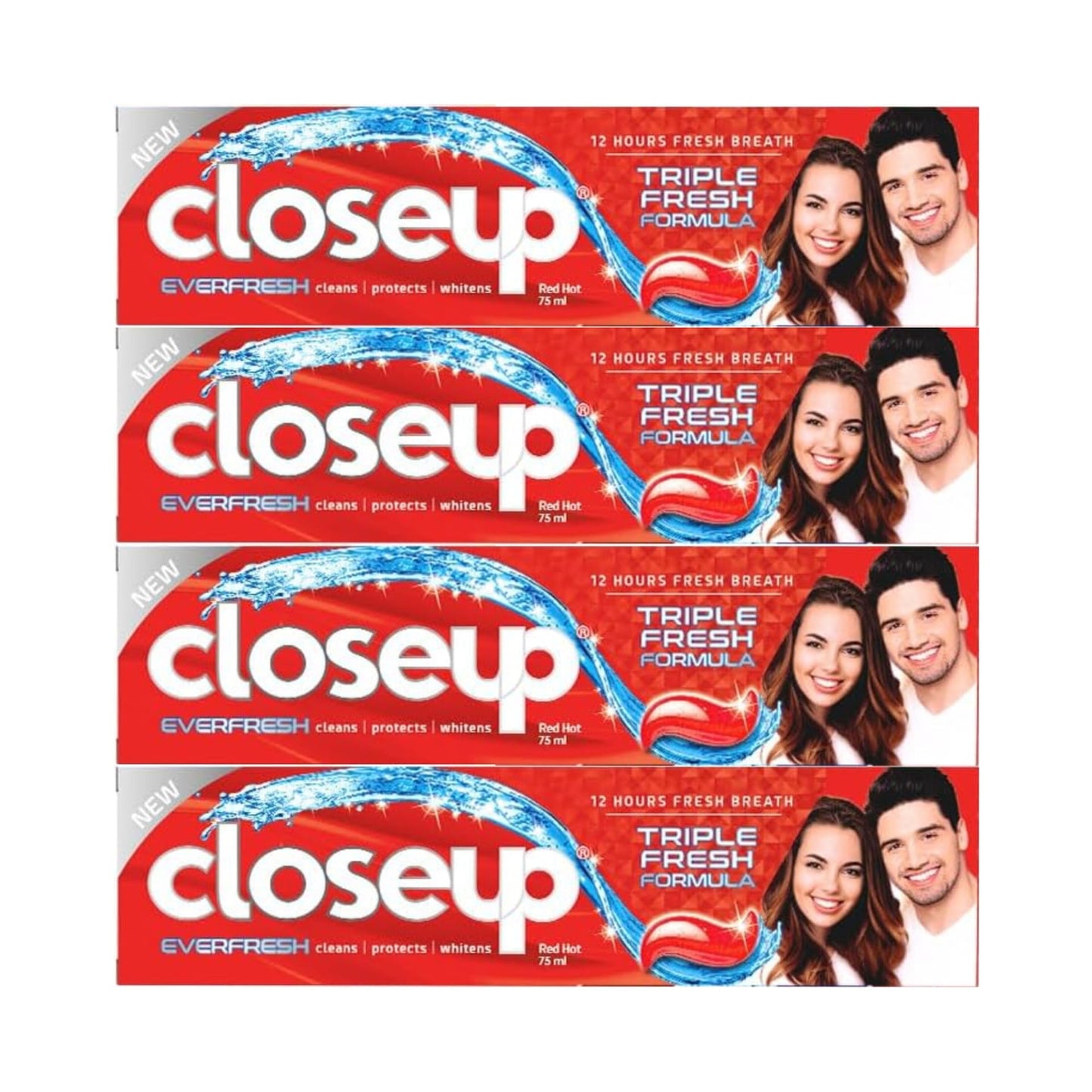 Closeup Triple Ever Fresh Red Hot Toothpaste 4 x 75 ml