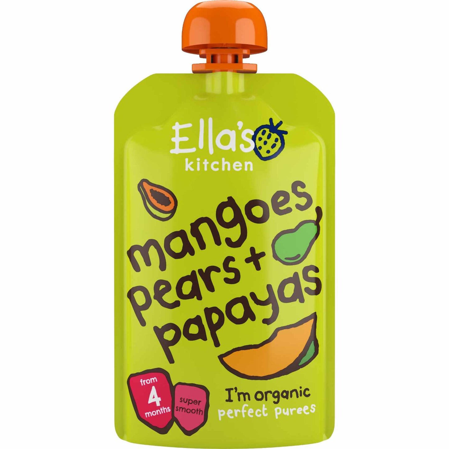 Ella's Kitchen Organic Baby Food Pouch Mangoes Pear & papaya 120g