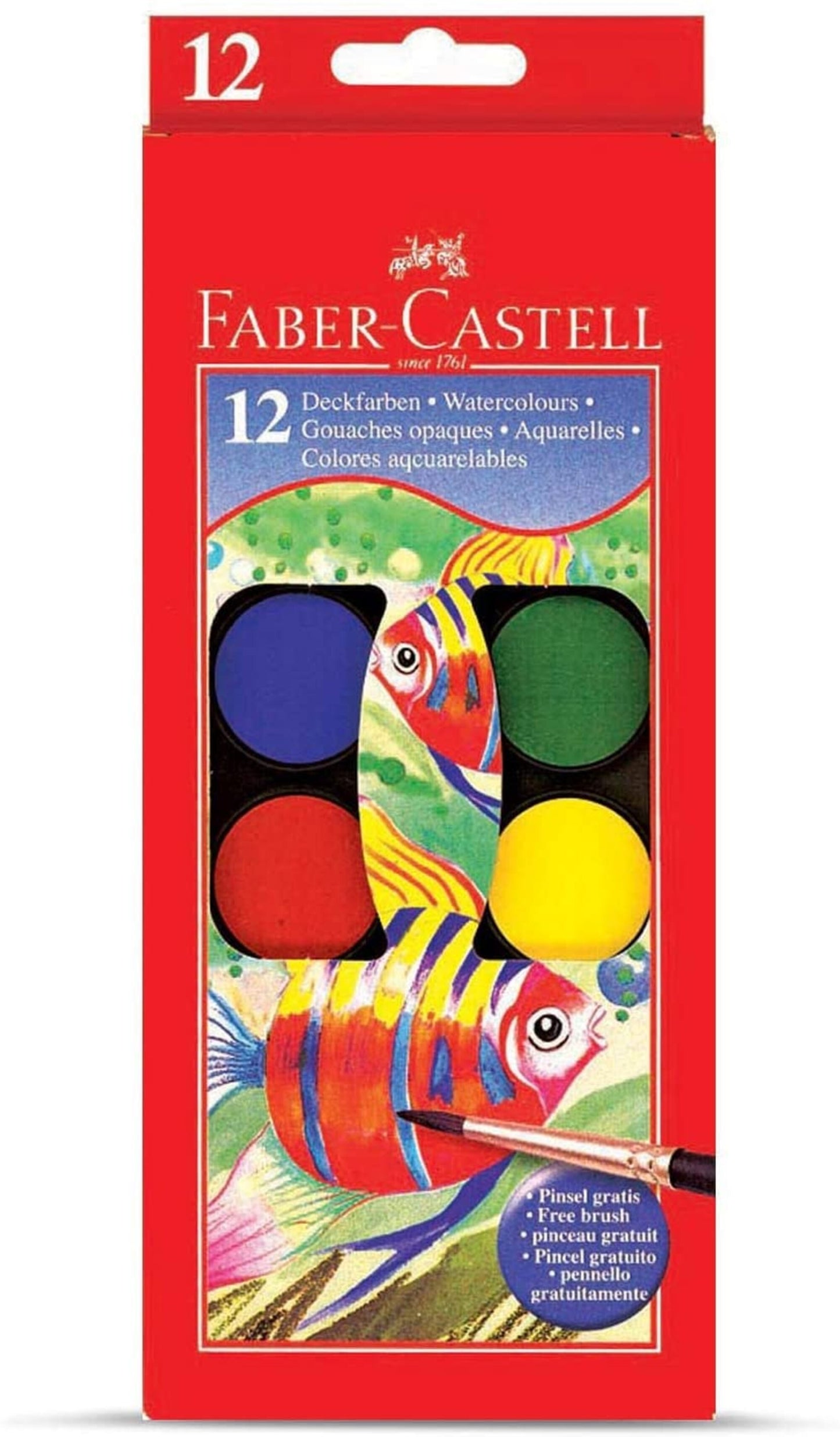 Faber-Castell Assorted Watercolor Paints with Brush 1 pack