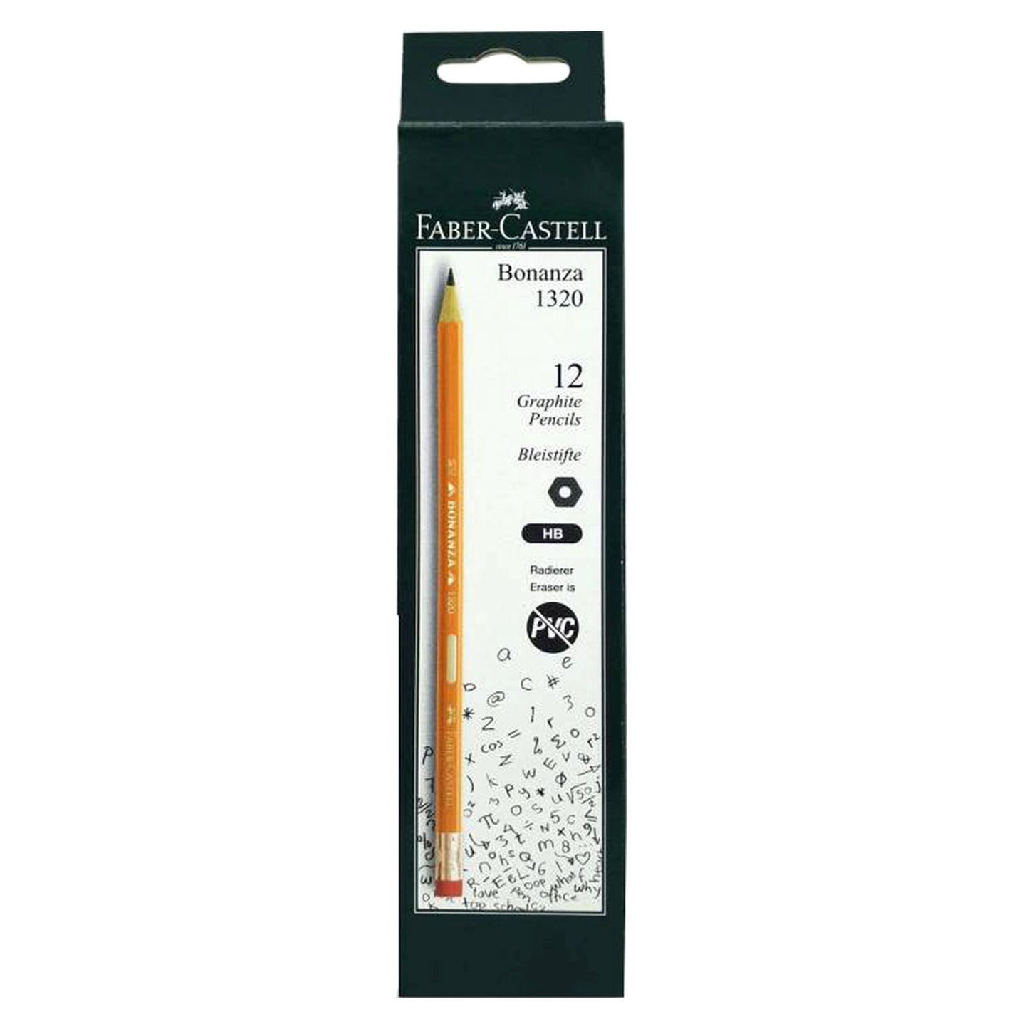 Faber-Castell HB Pencils with Eraser Tip Bonanza 1320 12 per pack