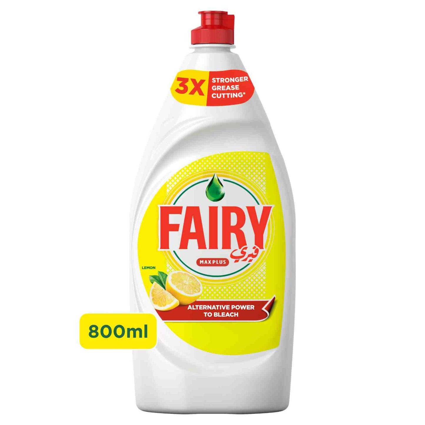 Fairy Max Plus Lemon Dishwashing Liquid with Bleach Alternative Power 800ml