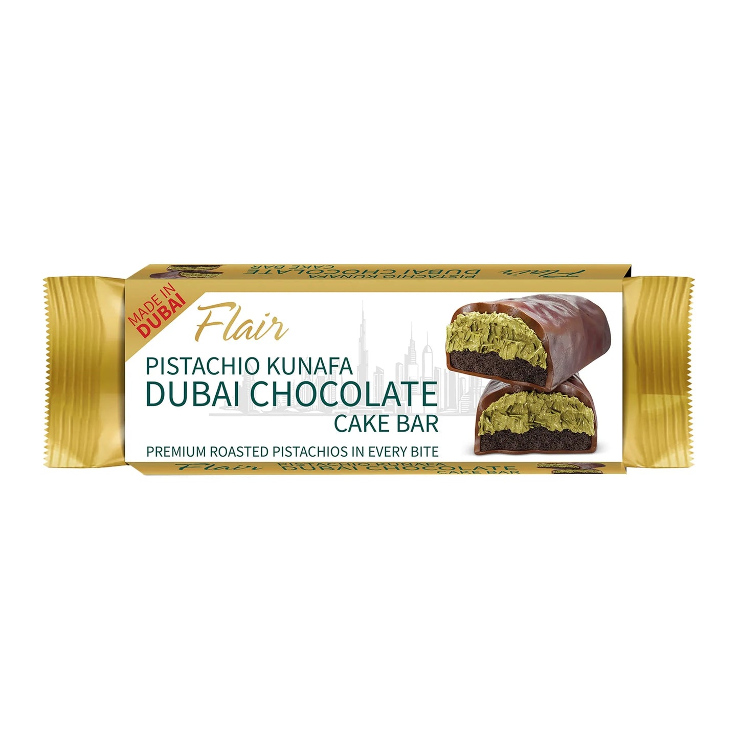 Flair Chocolate Cake Bar Filled with Pistachio & Kunafa 40 gr