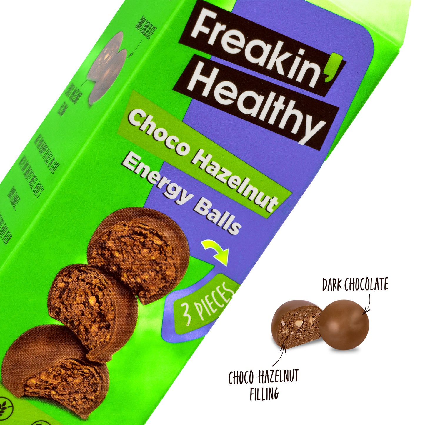Freakin' Healthy Chocolate Hazelnut Energy Balls (3 pcs) 60g