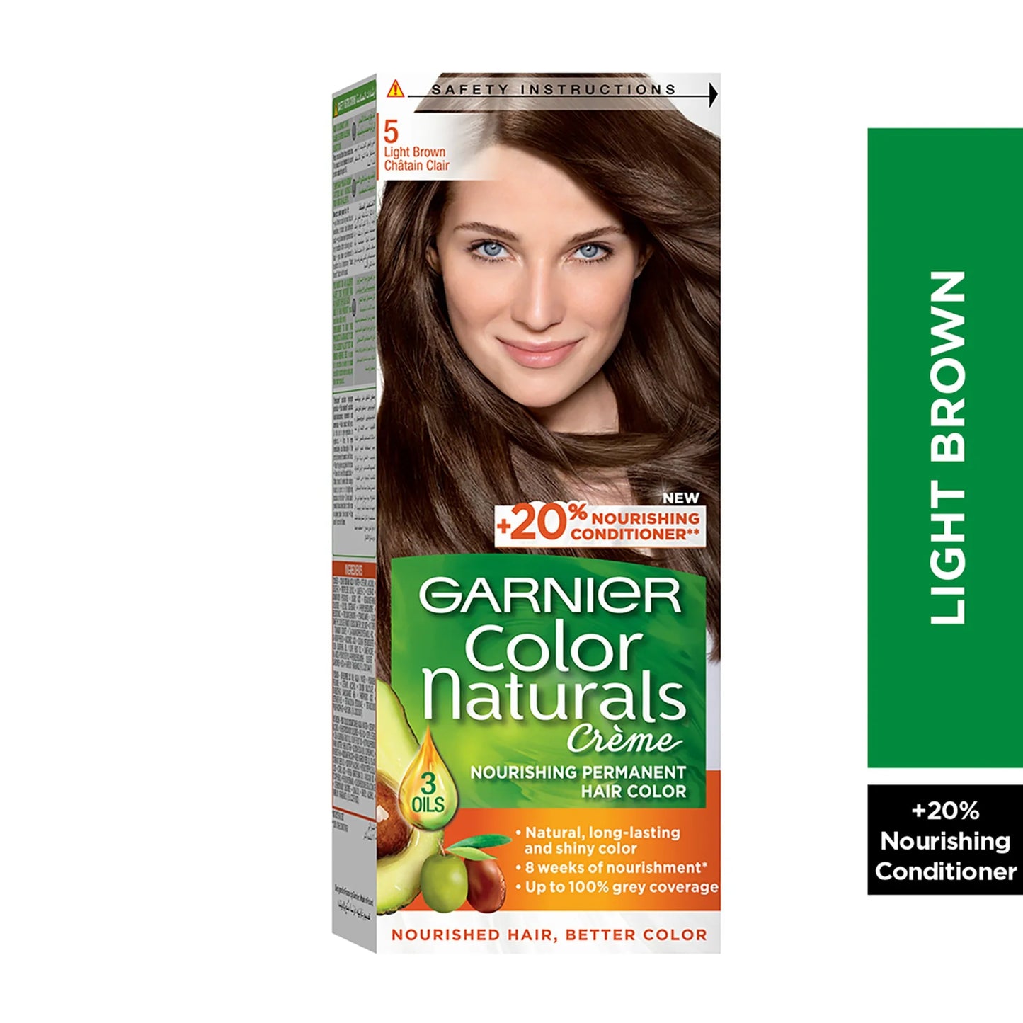 Garnier Color Naturals Nourishing Permanent Hair Dye 1 pack 5 Light Brown