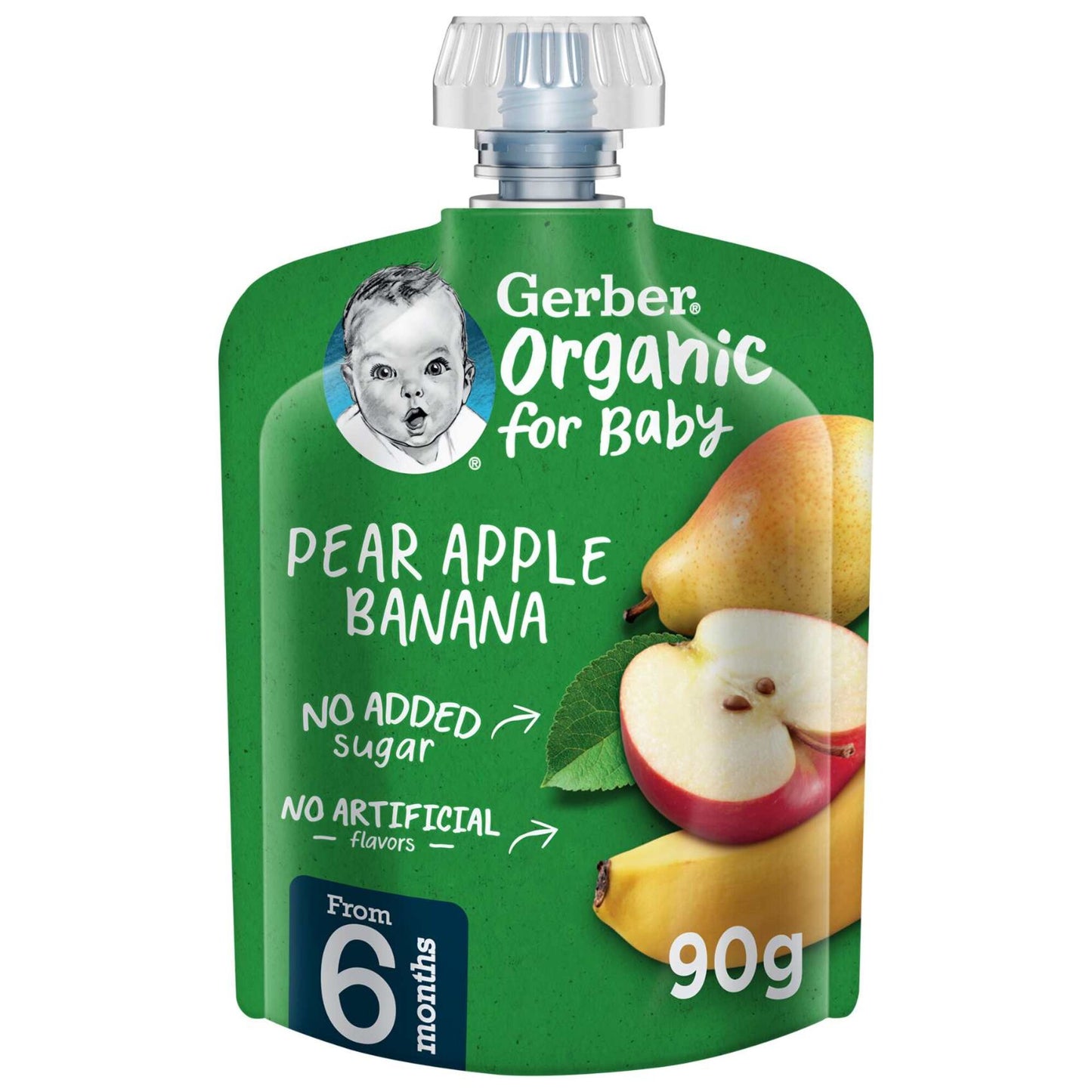 Gerber Organic Baby Puree Pear, Apple & Banana Flavor 90 gr