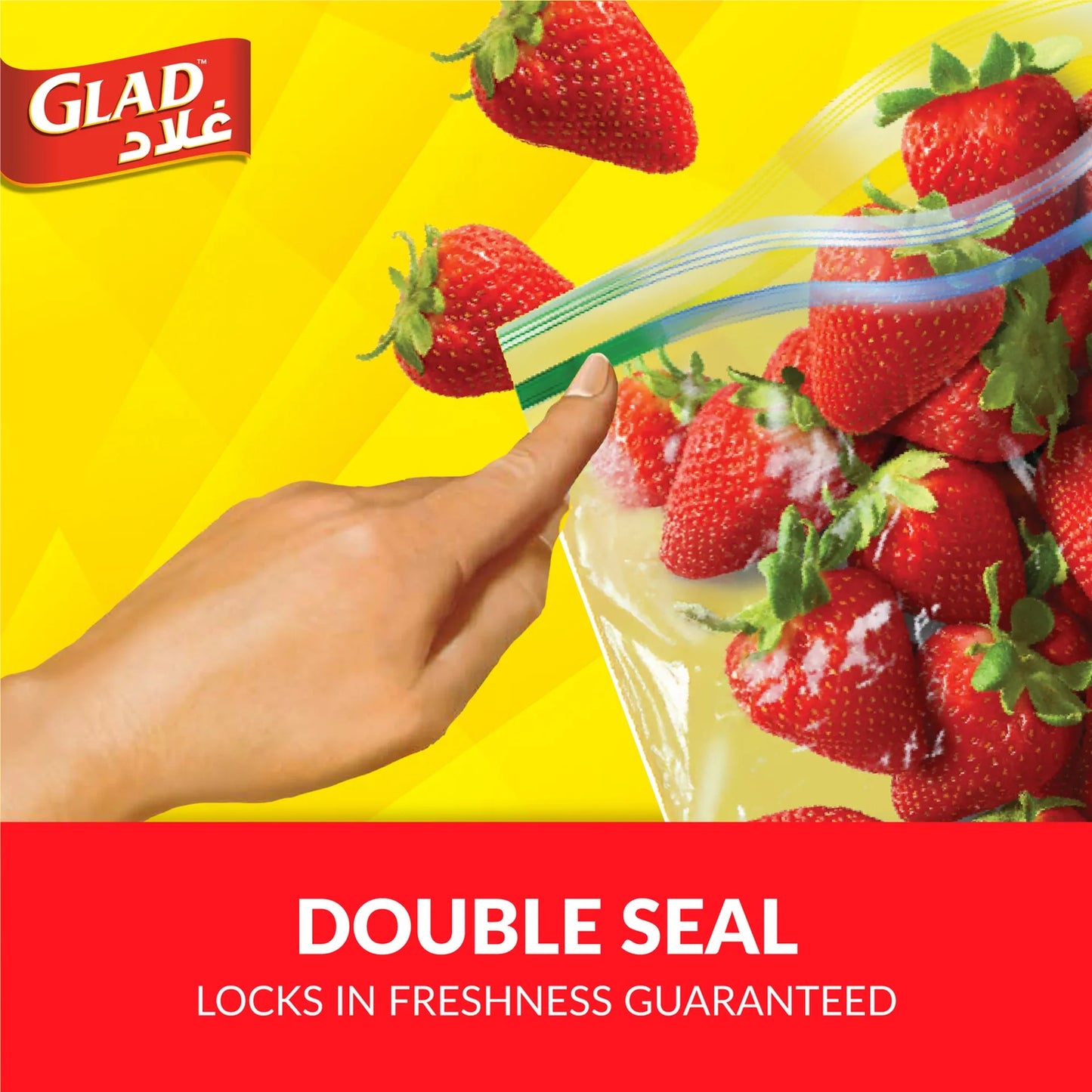Glad Freezer Zipper Bags, Size 16.8cm x 18cm 40 pcs