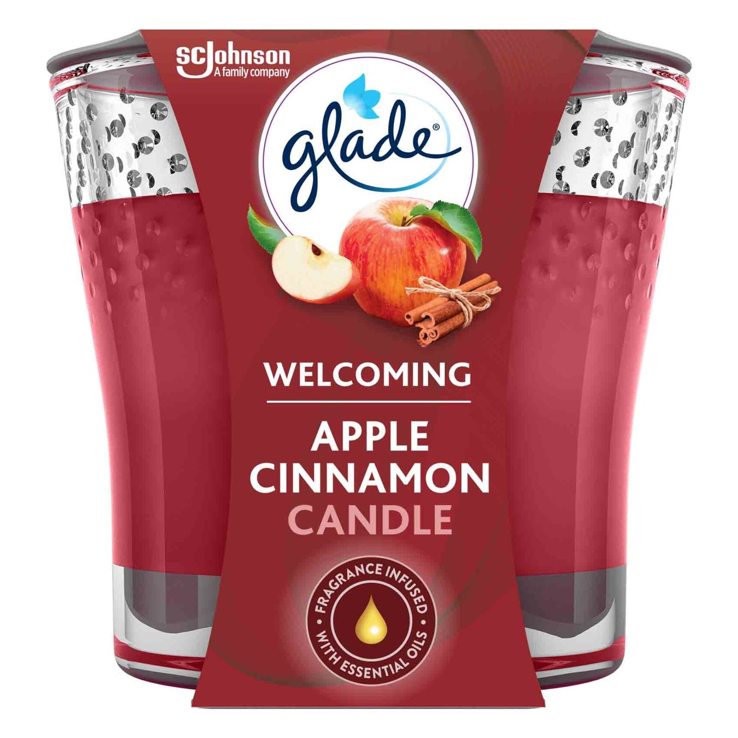 Glade Scented Candle, Welcoming Apple Cinnamon, 96g
