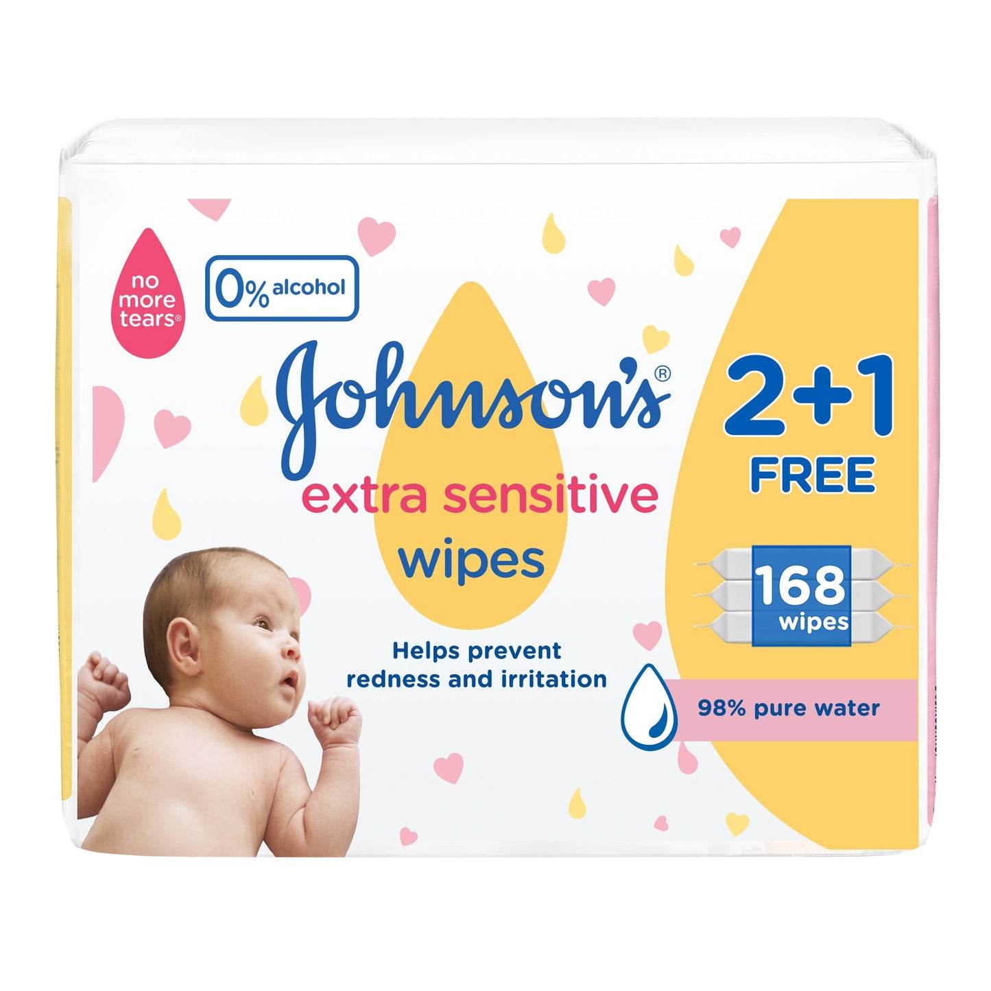 Johnson Baby Wipes Extra Sensitive 2+1 56pcs