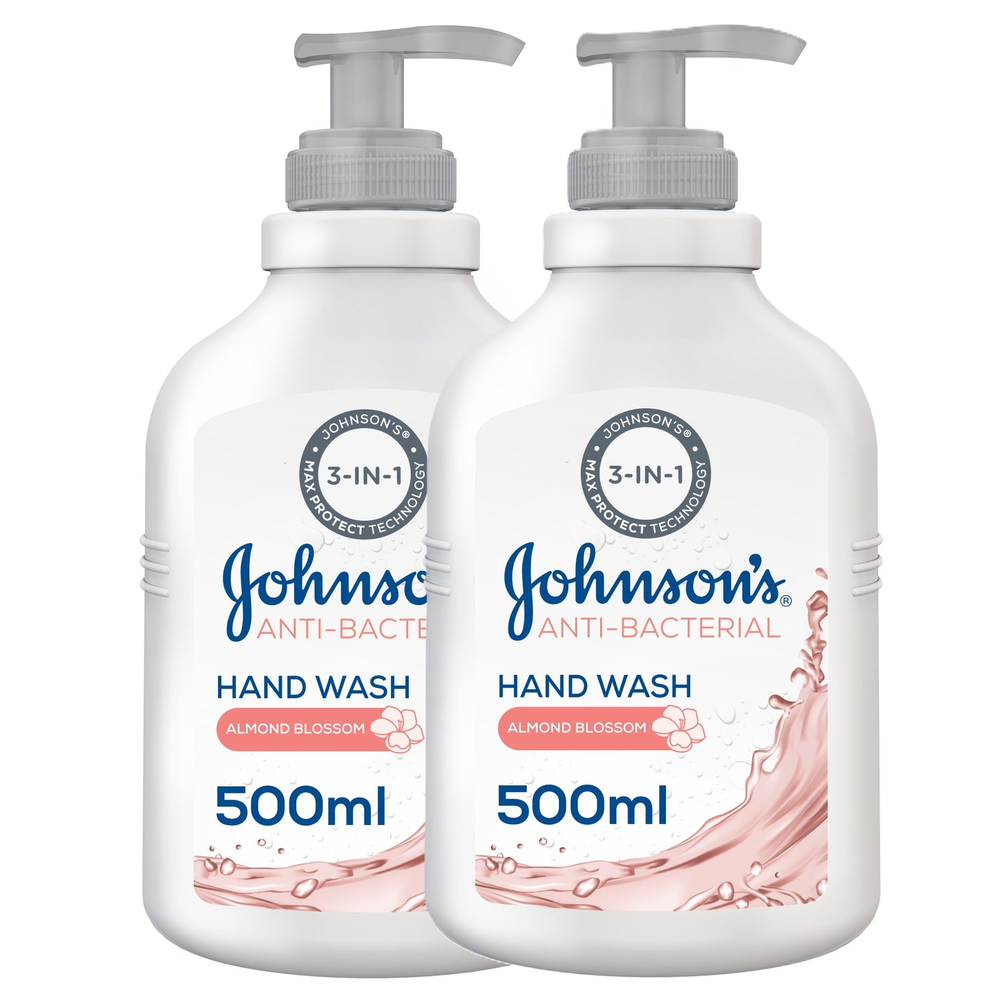 Johnson's Hand Wash Anti-Bacterial Almond Blossom 500ml Twin Pack 20% off