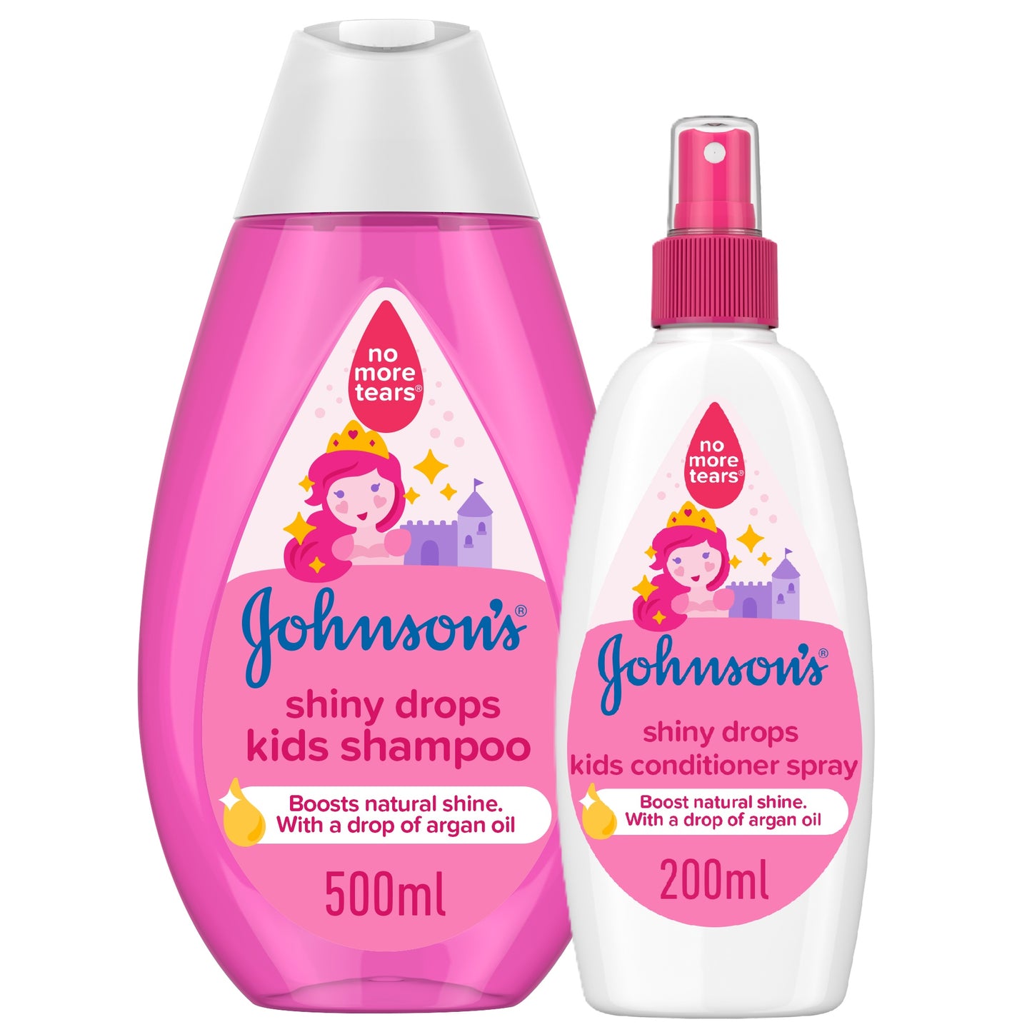 Johnson's Shiny Drops Shampoo 500ml + Conditioner Spray 200ml 20% off