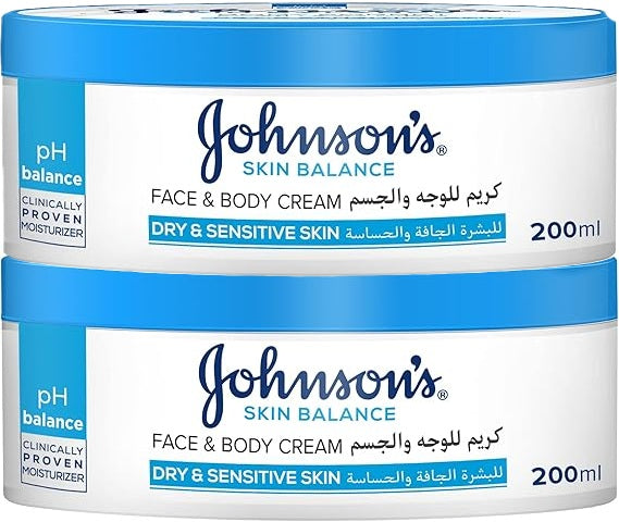 Johnson's Skin Balance Face & Body Cream 200ml Twin @ 20% Off