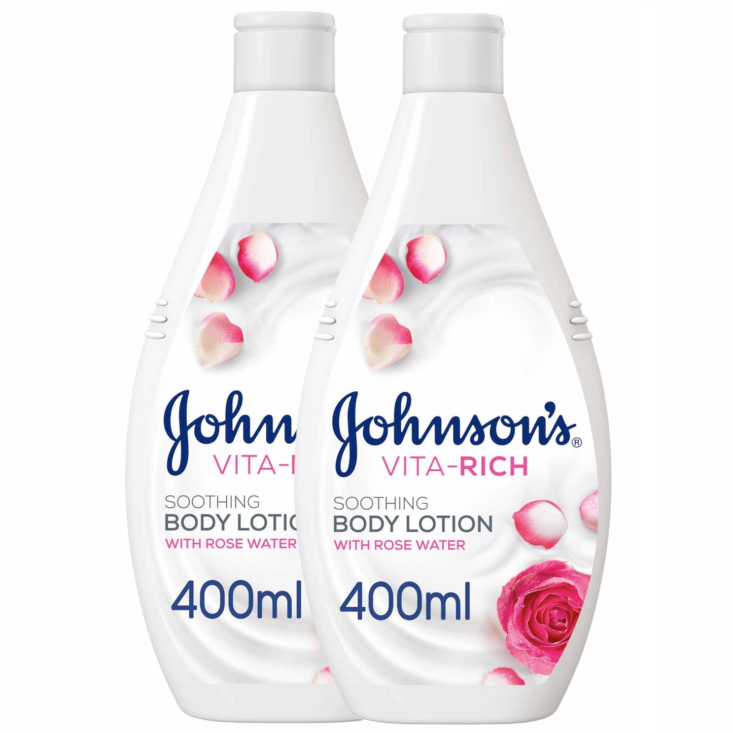 Johnson's Vita Rich Body Lotion Rose Water 400ml Twin Pack 20% off