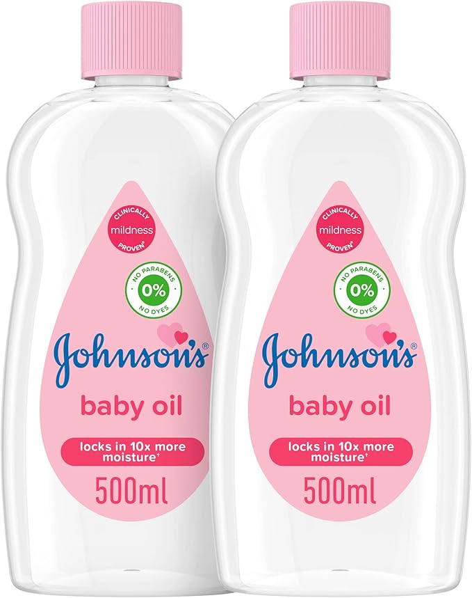 Johnson's Baby Oil 500ml Twin Pack 20% Off