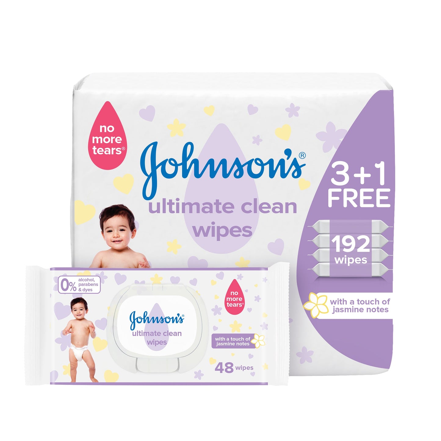 Johnson Ultimate Clean Wipes 3+1 Free 192 Pcs
