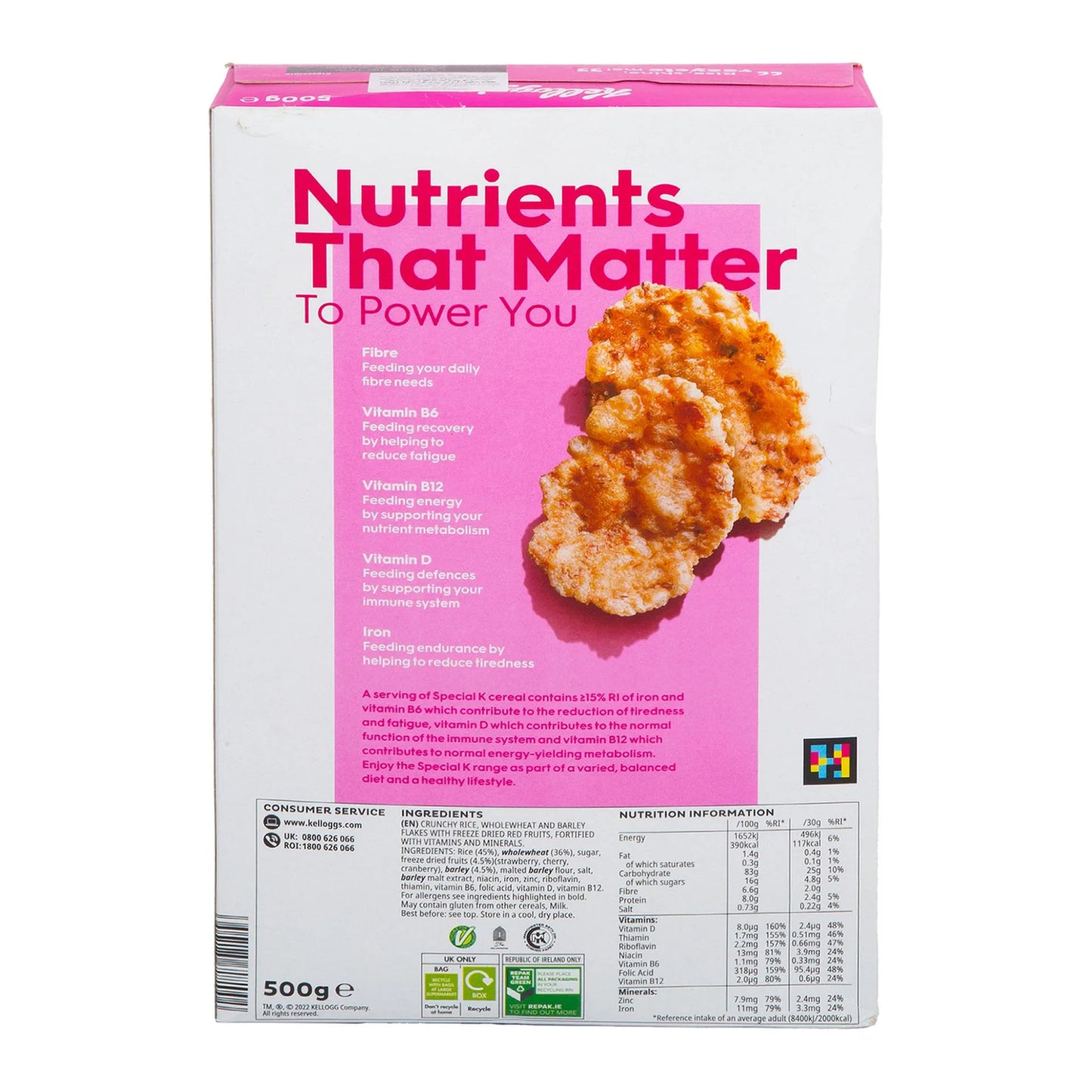 Kellogg's Special K Wholegrain Cereal with Red Berries 500 gr